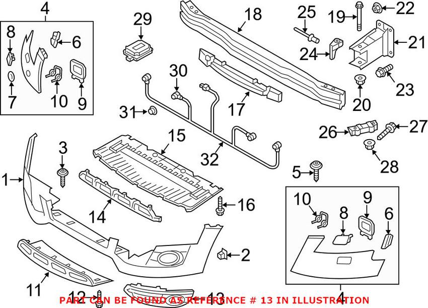 Audi Grille - Front Passenger Side Lower 8K0807682H01C