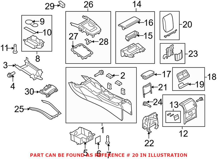 Audi Console Armrest 8K0864207GHB9