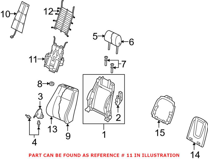 Audi Seat Lumbar Support Cushion 8K0881880