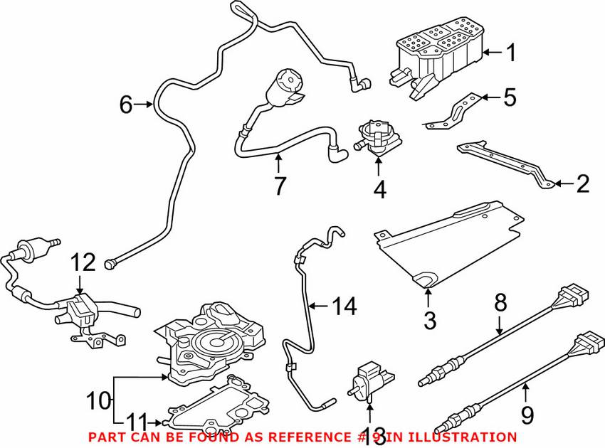 Audi Oxygen Sensor - Rear 8K0906262F