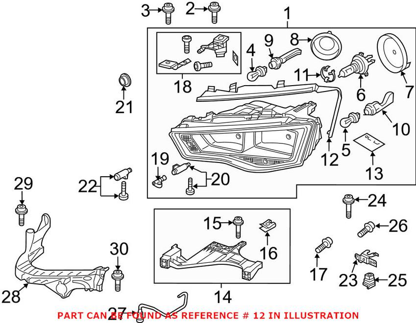 Audi Headlight Seal - Driver Side 8K0941191B