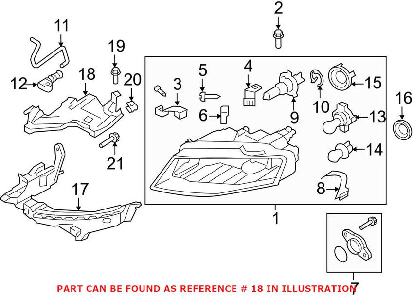 Audi Headlight Bracket - Passenger Side 8K0941454