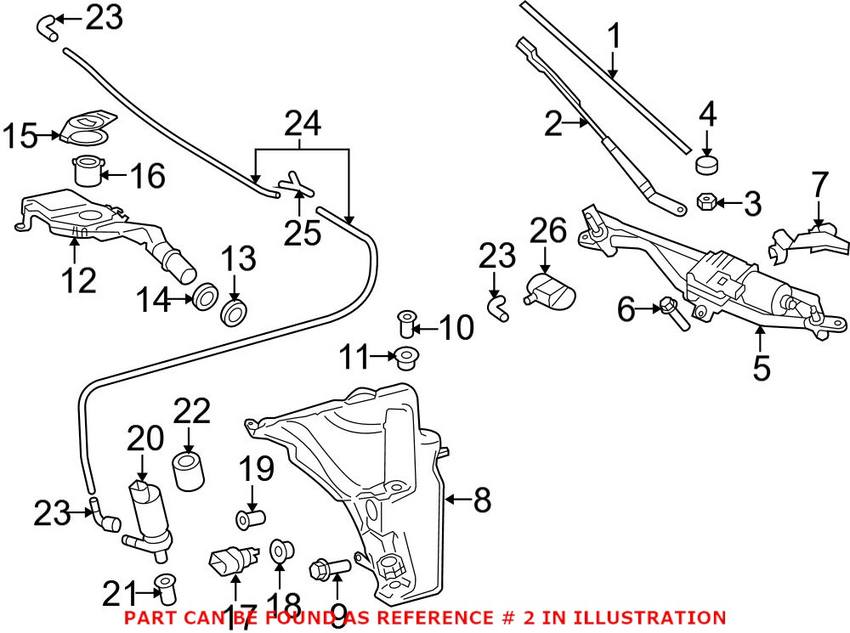 Audi Windshield Wiper Arm - Passenger Side 8K1955408A1P9