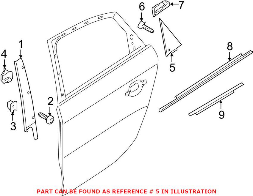 Audi Door Applique - Rear Passenger Side Rearward 8K5853274Q5FQ