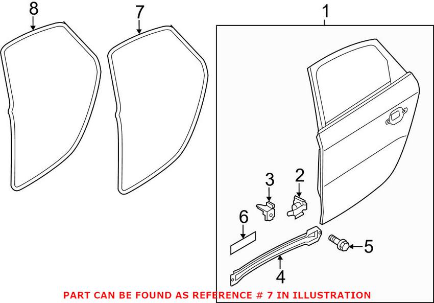 Audi Door Seal - Rear Driver Side Outer 8K9839911Q