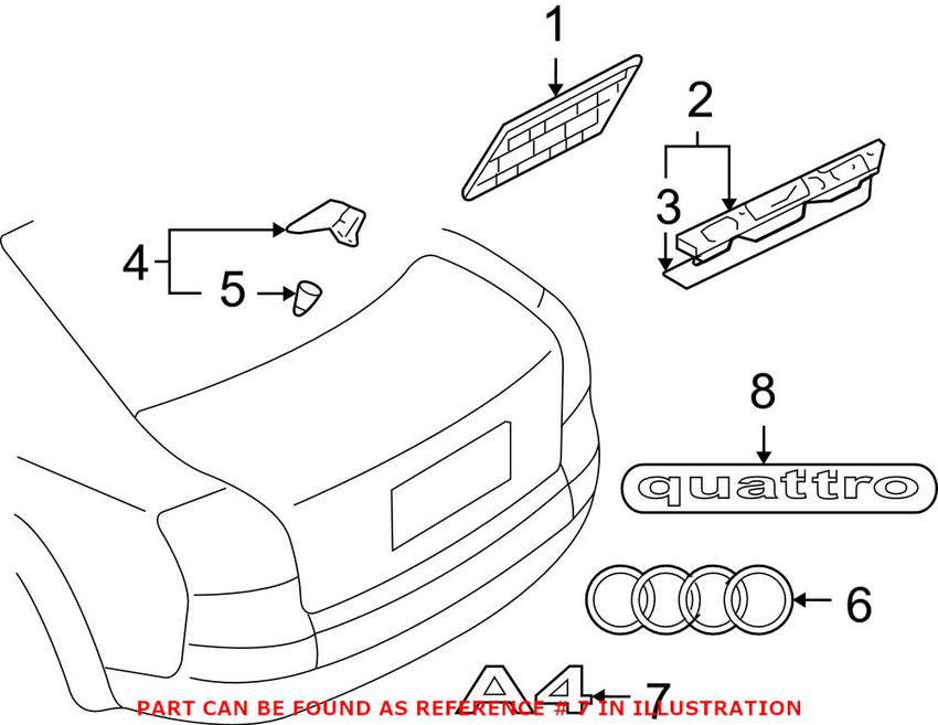 Audi Emblem - Rear (3.2) 8P0853743D2ZZ