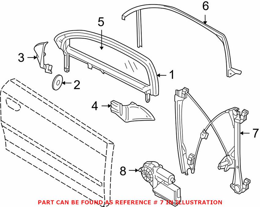 Audi Window Regulator – Front Driver Side 8P4837461C Genuine VW/Audi  8P4837461C