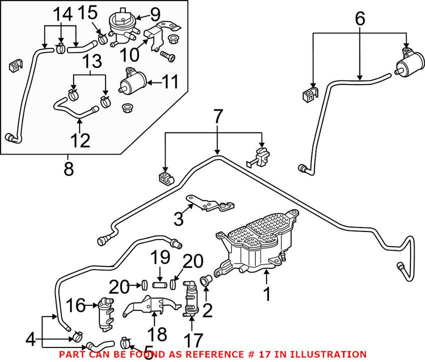 Audi Secondary Air Injection Solenoid Air Filter 8R0201232E