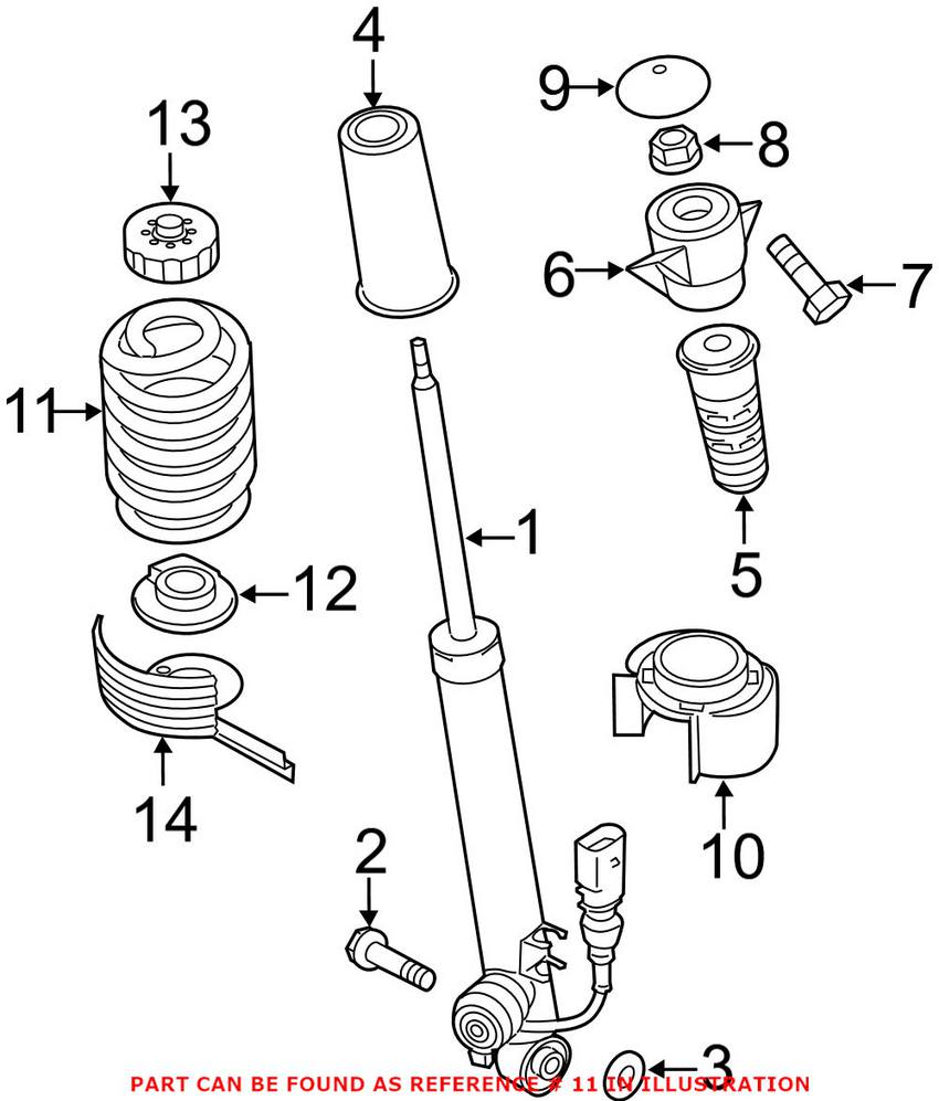 Audi Coil Spring - Rear 8R0511115BP