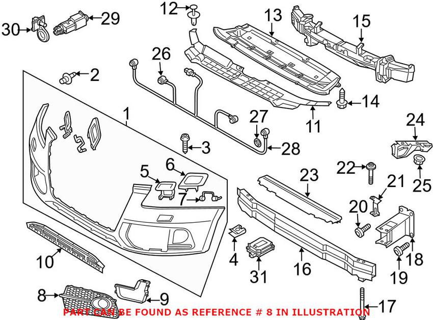 Audi Grille - Front Driver Side 8R0807681ACBFM