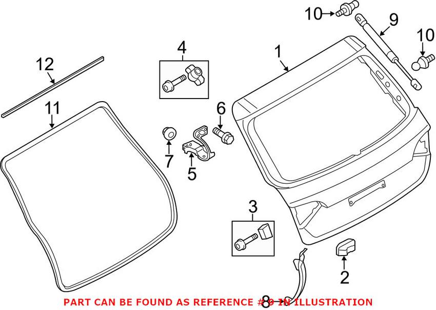 Audi Hatch Lift Support 8R0827552A