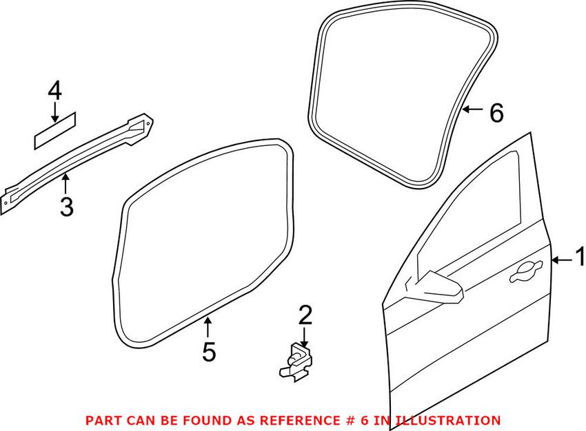 Audi Door Seal - Front Inner 8R0831721G