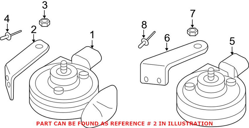 Audi Horn Bracket 8R0951230A