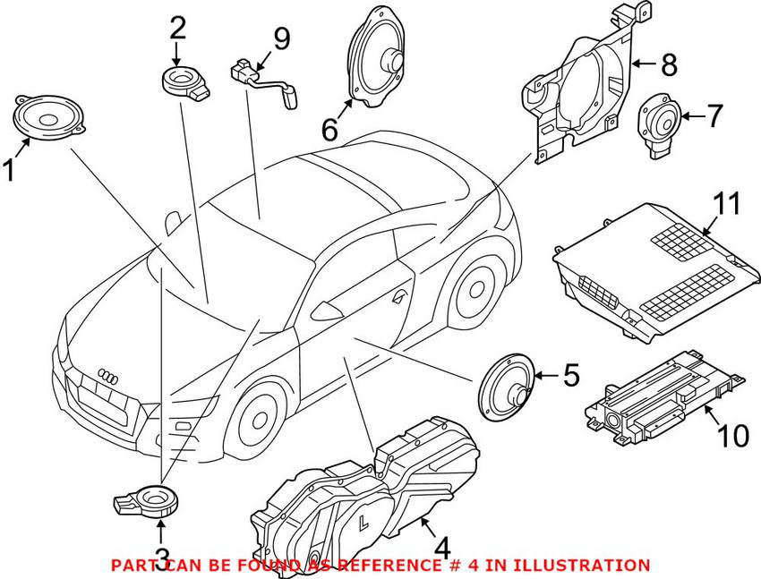 Audi Speaker - Front Passenger Side 8S0035298