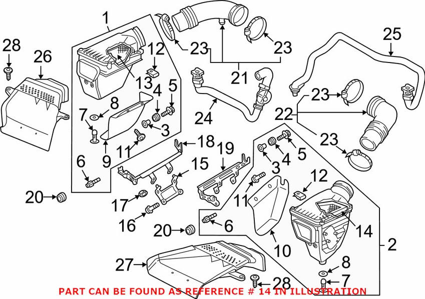 Audi Engine Air Filter (Cyl 5-8) 8T0133843A