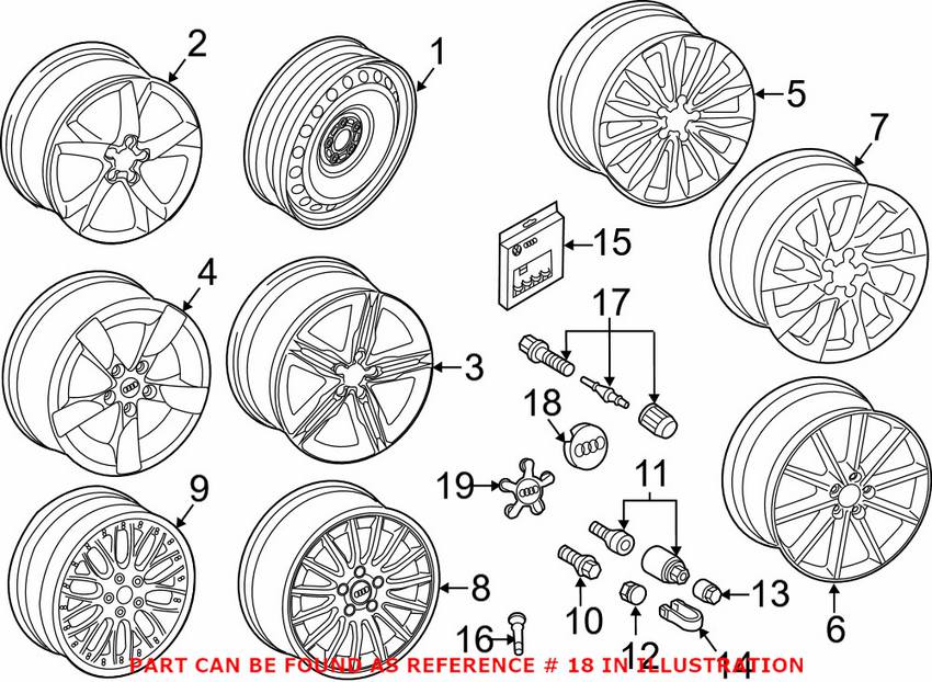 Audi Wheel Cap 8T0601170AAX1