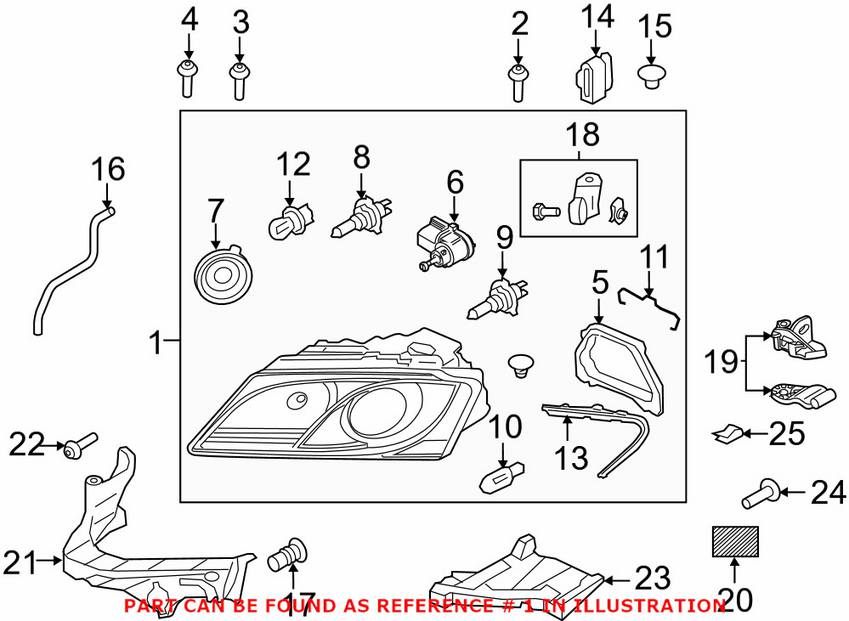 Audi Headlight Assembly - Driver Side (Halogen) 8T0941029AC