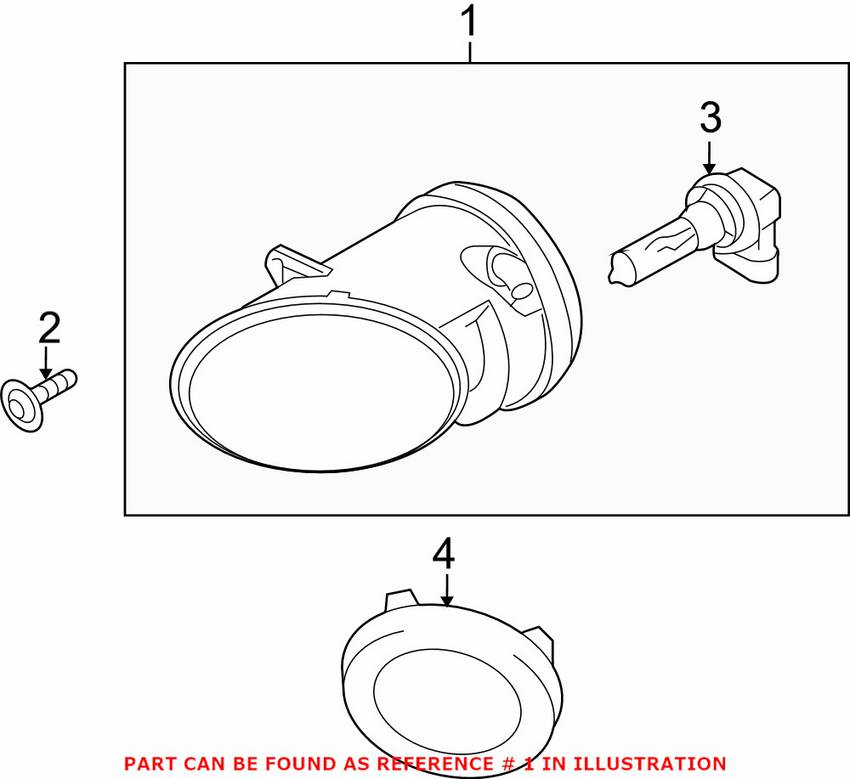 Audi VW Foglight Assembly - Driver Side 8T0941699E