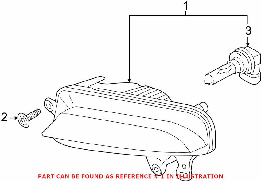 Audi Foglight Assembly - Passenger Side 8T0941700F