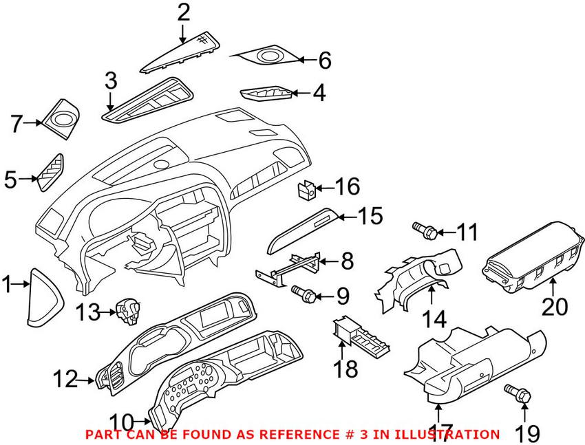 Audi Windshield Defroster Nozzle 8T1819635A6PS