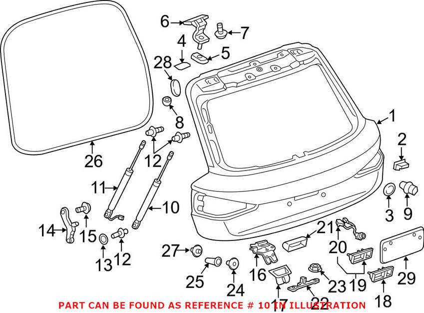 Audi Hatch Lift Support - Rear 8U0827552B