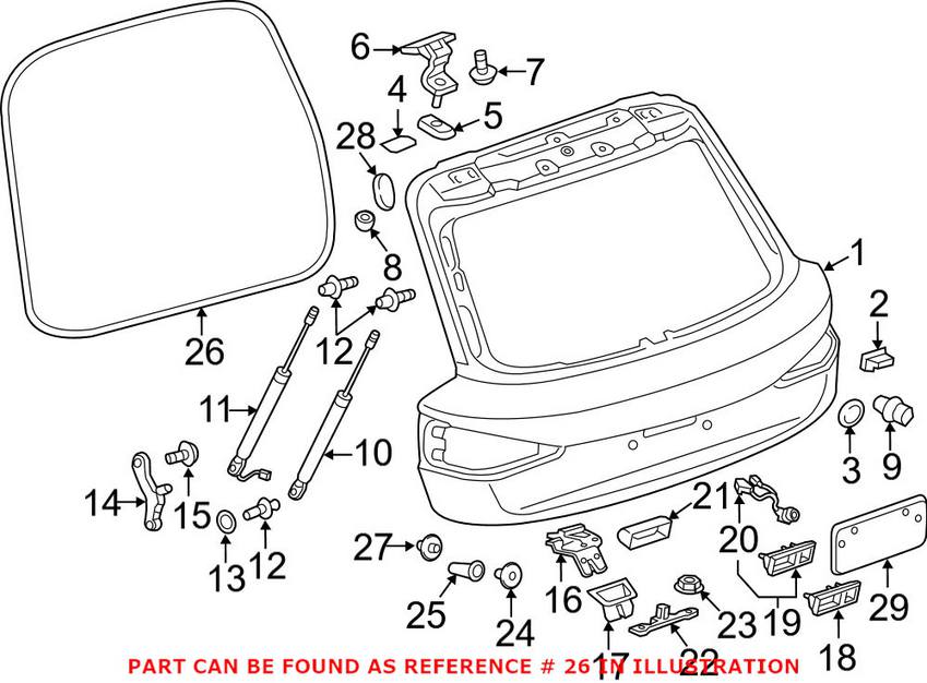 Audi Hatch Seal - Rear 8U0827705