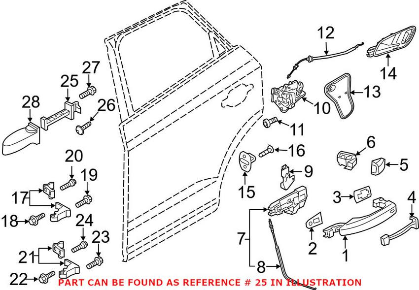 Audi Door Check - Rear 8U0839249D