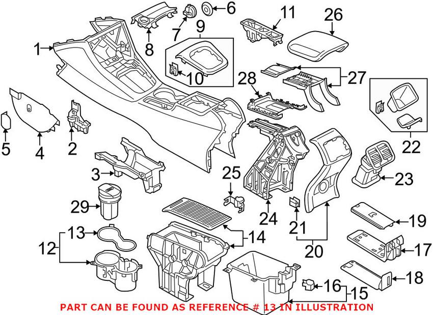 Audi Console Mat 8U08624354PK