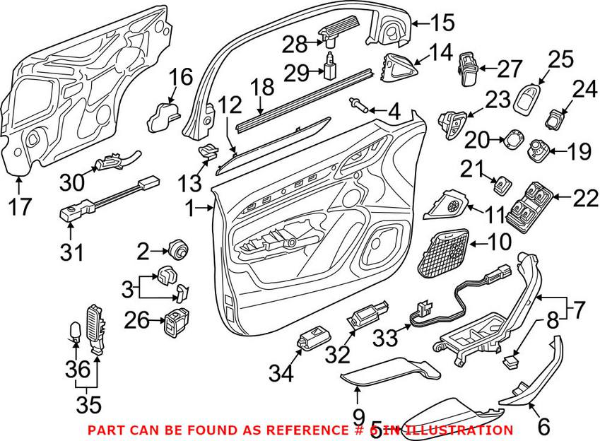 Audi Exterior Door Handle Cover - Front Passenger Side 8U08675866PS