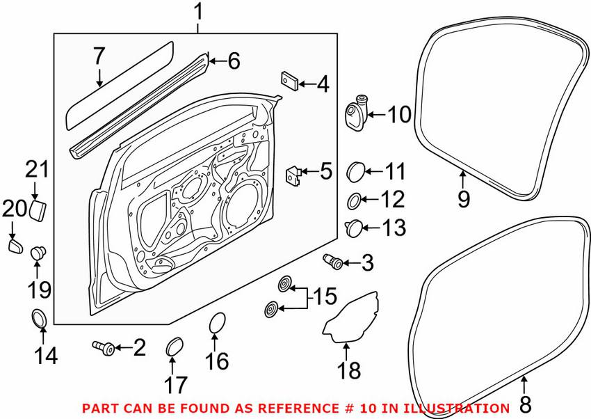 Audi Door Wiring Harness Grommet 8U0959845