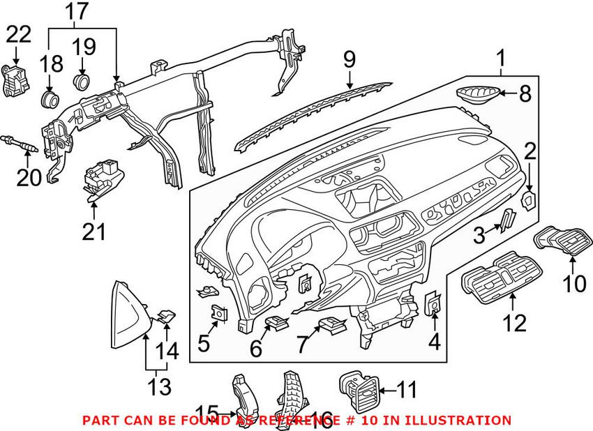 Audi Dashboard Air Vent - Passenger Side Lower 8U1820902ESXI