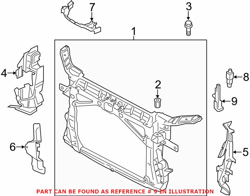 Audi Ambient Air Temperature Sensor Bracket 8V0820536 Genuine VW/Audi  8V0820536