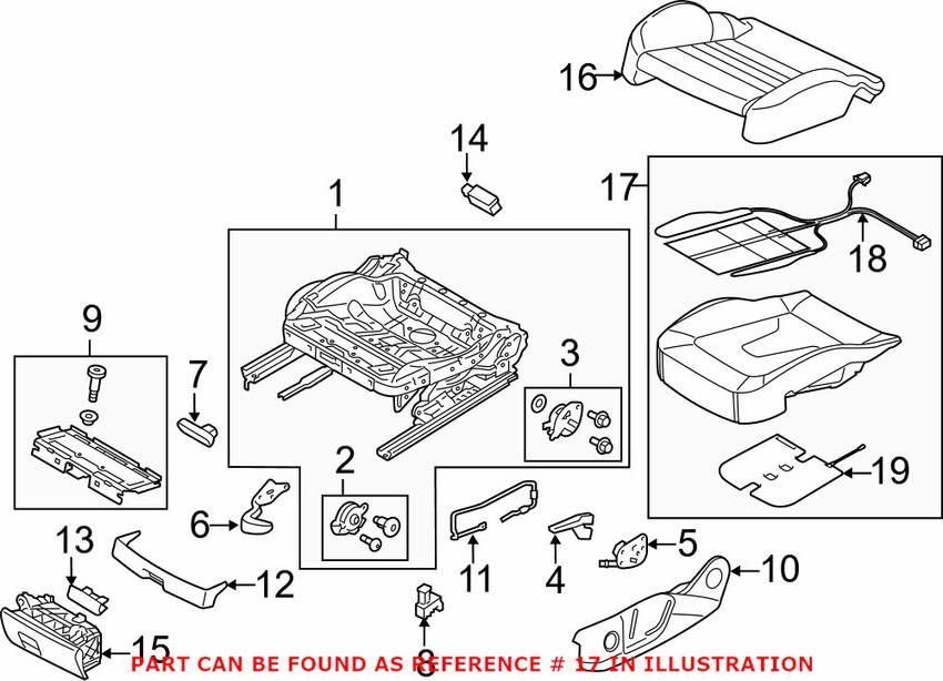 Audi Seat Cushion Pad - Front Passenger Side 8V0898522G