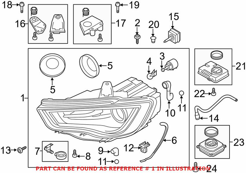 Audi Headlight Assembly - Front Driver Side 8V0941043B