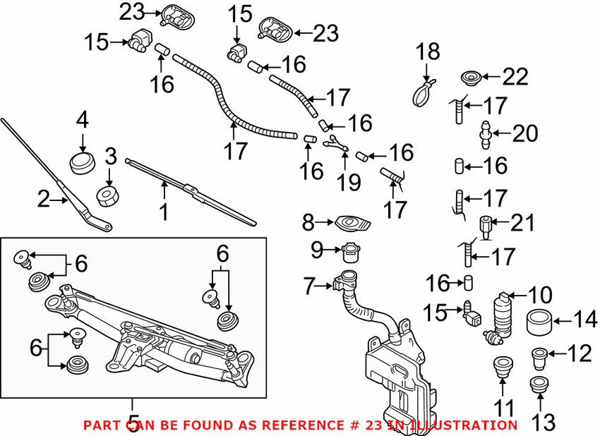 Audi Windshield Sprayer Nozzle - Passenger Side (Heated) 8V3955988A