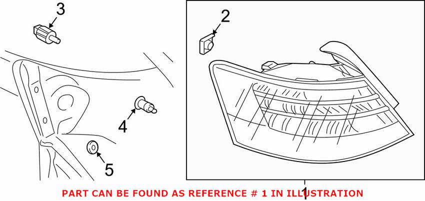 Audi Tail Light Assembly - Driver Side 8V4945091A