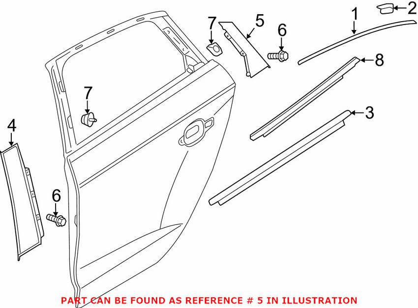Audi Door Applique - Rear Passenger Side Rearward 8V5839904B5FQ