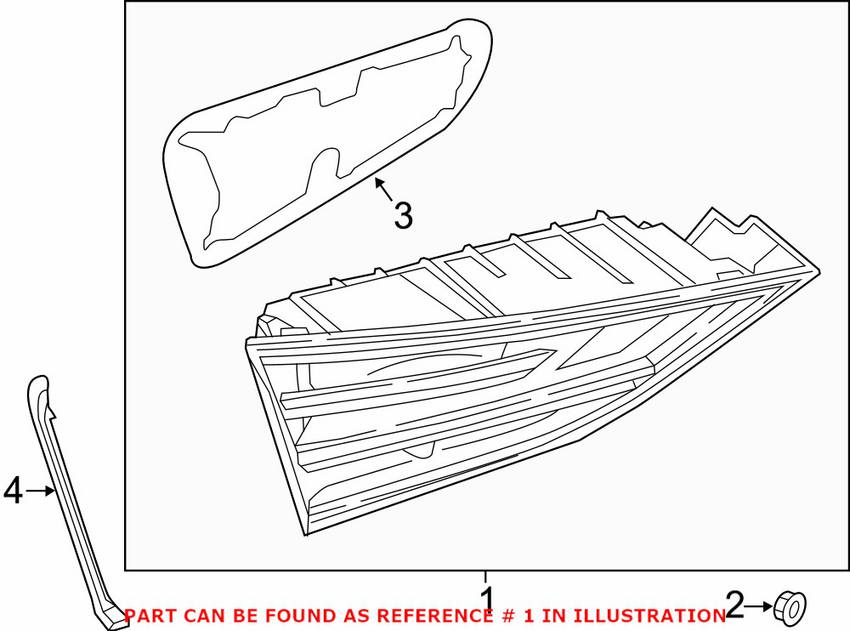 Audi Back Up Light Assembly - Passenger Side 8V5945094F