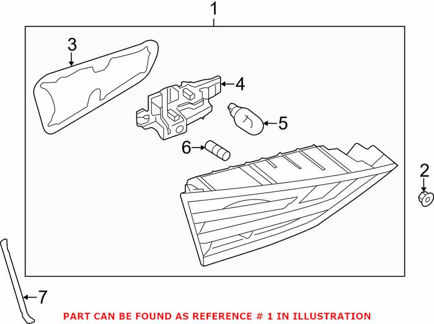 Audi Back Up Light Assembly - Passenger Side 8V5945094J