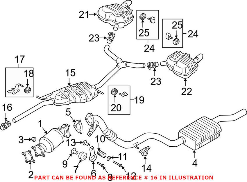 Audi Exhaust Clamp 8W0253141A