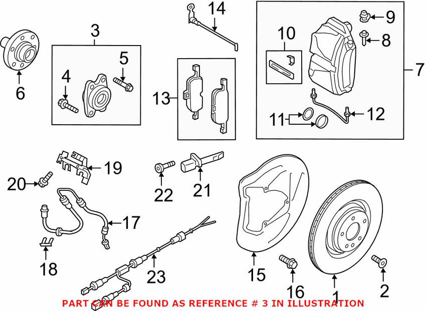 Audi Wheel Bearing and Hub Assembly - Rear 8W0407607A