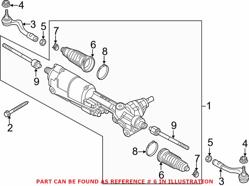 Audi Rack and Pinion Bellows 8W0423831