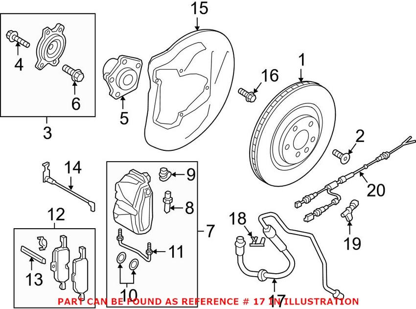 Audi Brake Hose - Front Driver Side (318mm) 8W0611707B