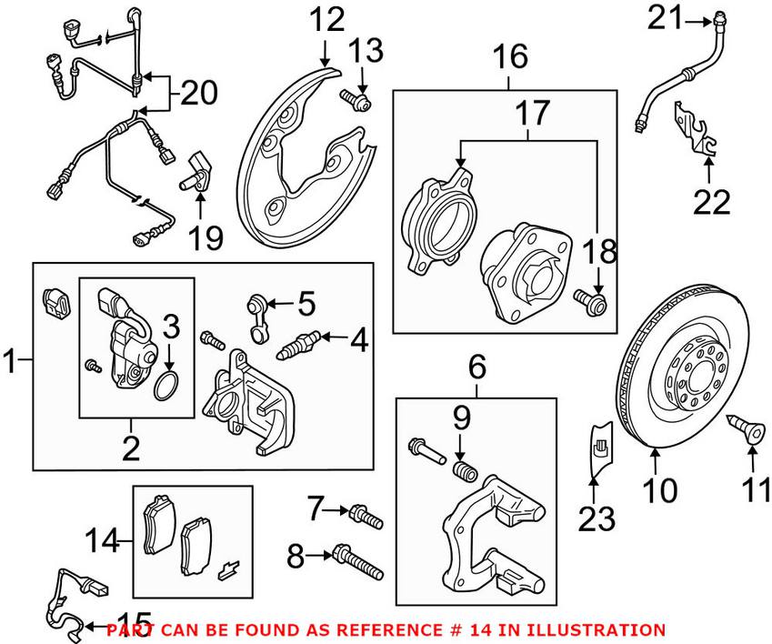 Audi Disc Brake Pad Set - Rear 8W0698451R