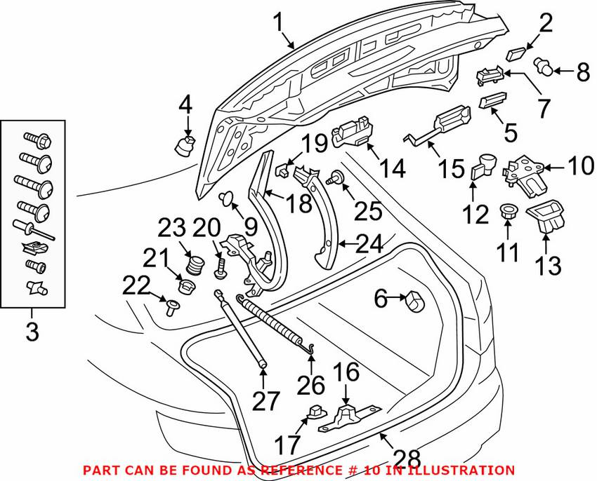 Audi Trunk Lock Actuator Motor 8W0827503