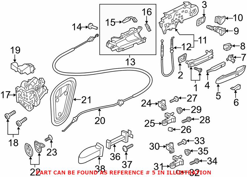 Audi Interior Door Handle Trim - Driver Side 8W0837239GRU