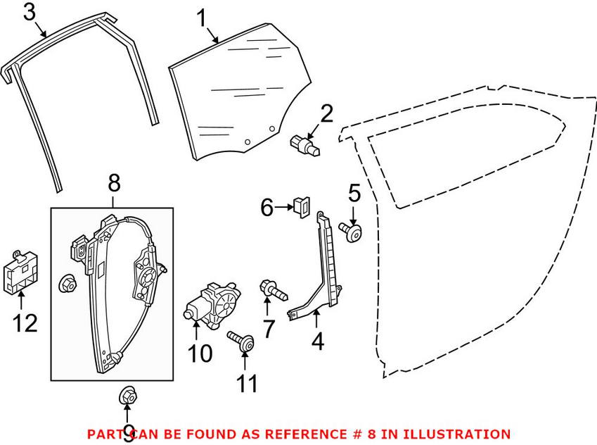 Window Regulator - Rear Driver Side