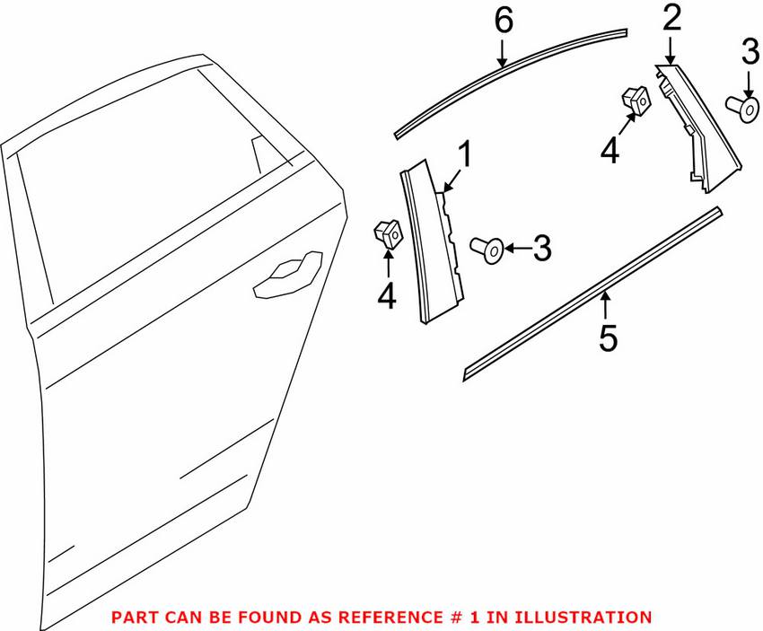 Audi Door Applique - Rear Driver Side Forward 8W0839901A5FQ