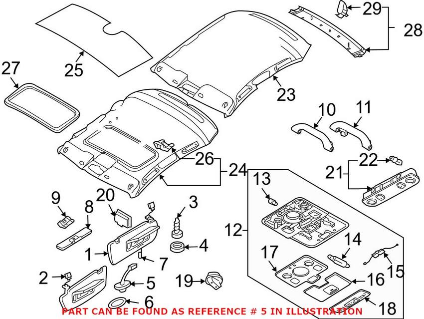 Audi Visor Clip (Gray) 8W0857562AJ50