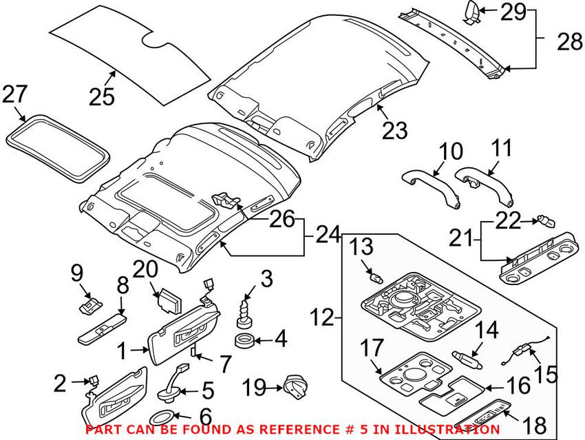 Audi Sun Visor Bracket (Beige) 8W0857562AY22